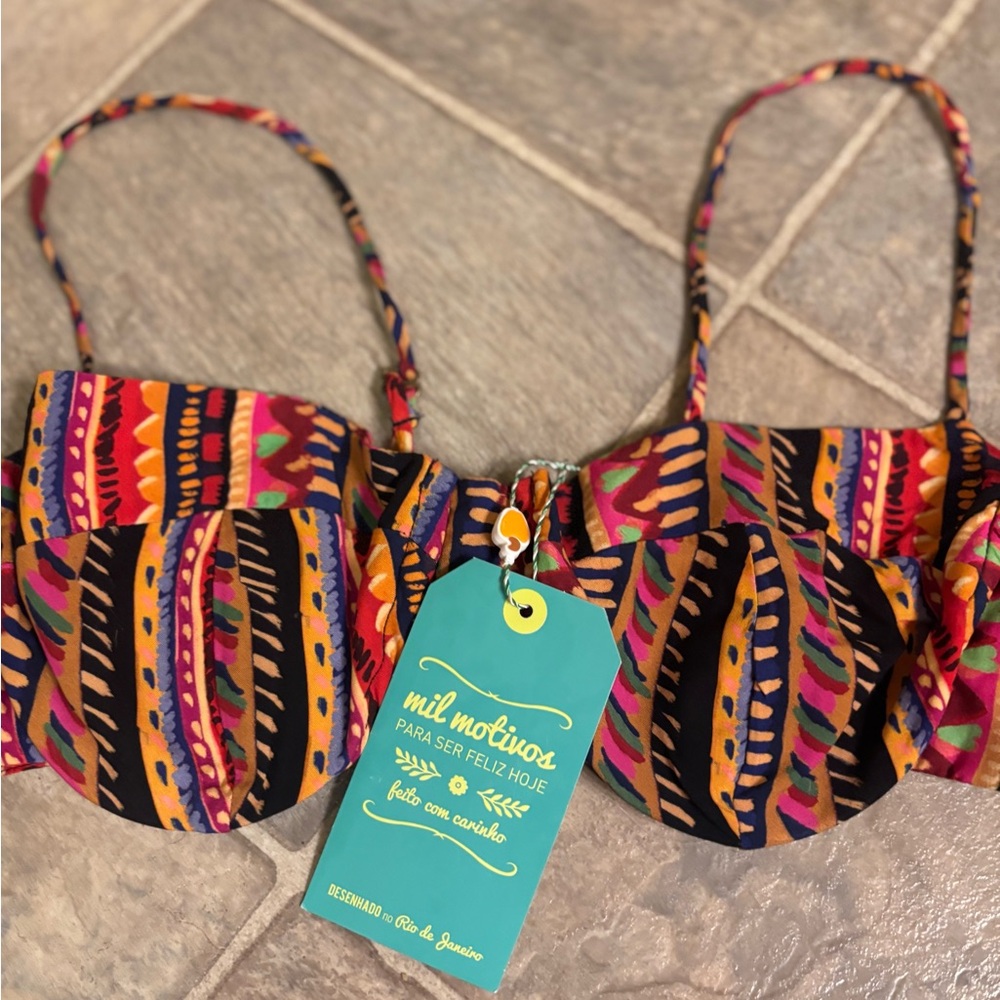NWT Farm Rio Colorful Patterned Bralette Top